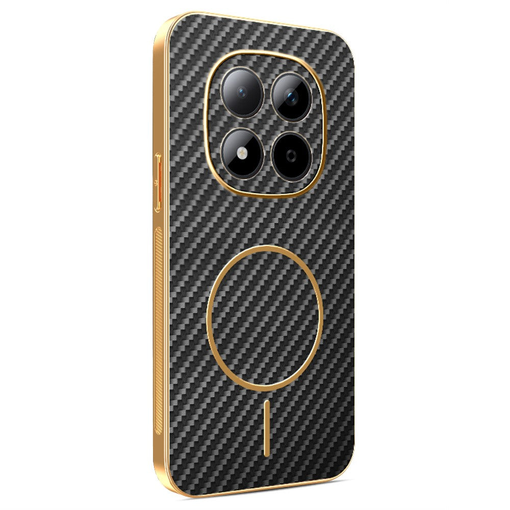 For Xiaomi Redmi Note 15 Pro 5G (Global) Phone Case Carbon Fiber Textured Electroplated TPU Back Cover