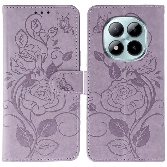 Xiaomi Redmi Note 15 Pro+ 5G (Global) / Xiaomi Poco M8 Pro 5G Wallet-Handyhülle – Für Xiaomi Redmi Poco M8 Pro 5G / Redmi Note 15 Pro+ 5G (Global) Standfunktion Aufdruck Rose Butterfly PU Leder