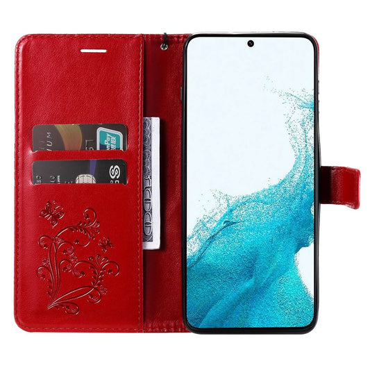 Galaxy S23 Wallet-Hülle – Schmetterling Aufgedruckt & Mit Ständer und Riemen