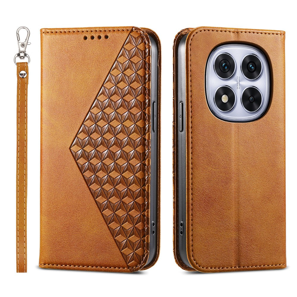 For Xiaomi Redmi Note 15 Pro 5G (Global) Case Calf Texture PU Leather Wallet Phone Cover with Wrist Strap