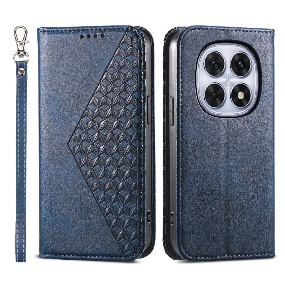For Xiaomi Poco M8 5G / Redmi Note 15 5G (Global) Case Calf Texture PU Leather Wallet Phone Cover with Wrist Strap