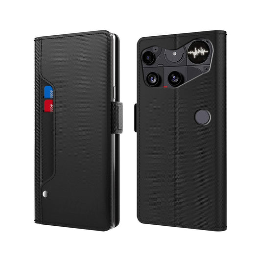 Nothing Phone (3) 5G Wallet-Handyhülle – Aus PU-Leder mit Ständer, Kartenhalter & Spiegel