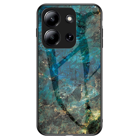 Phone Case For Xiaomi Redmi 15C 4G (EU) (173mm) / 15C 5G (EU) (173mm) / Poco C85 4G (173mm) Marble Pattern Tempered Glass+PC+TPU Protective Cover
