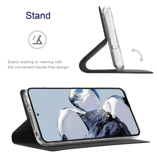 VILI DMX Series Shockproof Phone Case for Xiaomi 12T 5G / Redmi K50 Ultra 5G, PU Leather Flip Magnetic Closure Phone Cover Stand with Card Holder