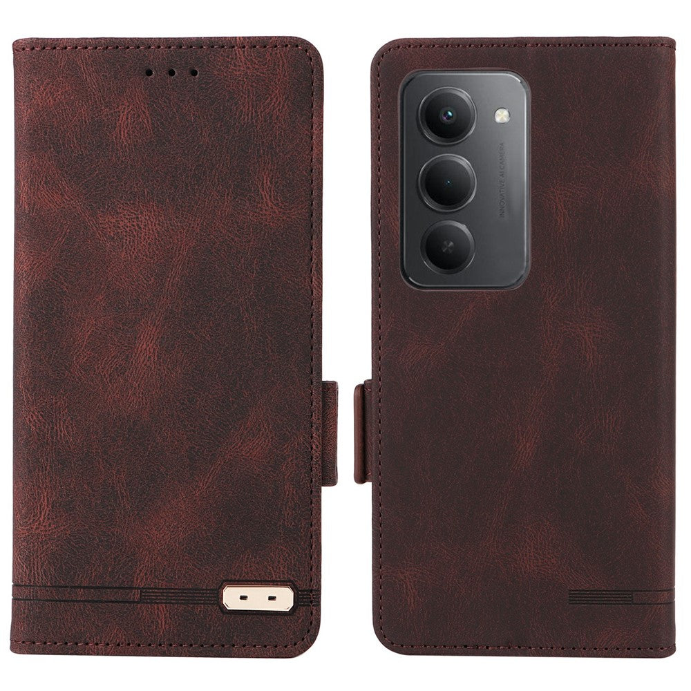 For Xiaomi Redmi 15 5G (Global) (169mm) Case Leather Wallet Flip Phone Cover with Hardware Decor
