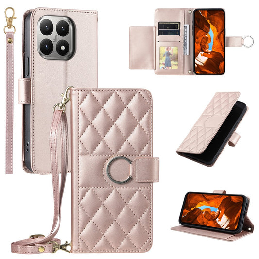 Xiaomi 15T Handyhülle – Ring Schnalle Brieftasche Ständer Rhombus Crossbody Leder Mobile