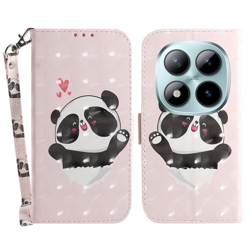 For Xiaomi Redmi Note 15 Pro 5G (Global) Case Pattern Printing Leather Wallet Phone Cover with Wrist Strap