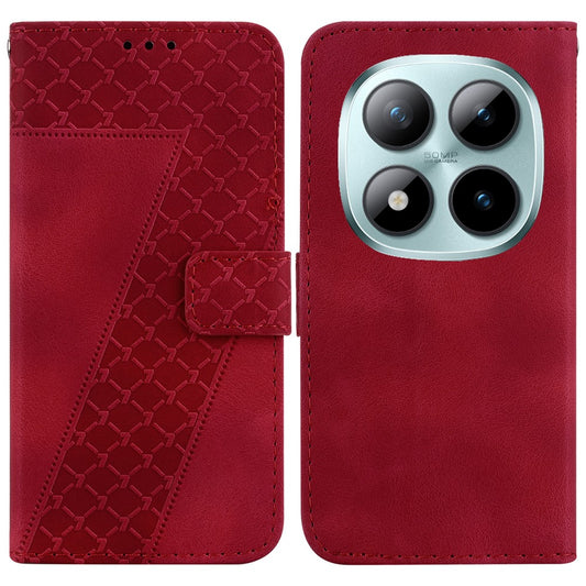 Xiaomi Redmi Note 15 Pro 5G (Global) Handyhülle – Standgehäuse 7-förmiges Muster-Aufdruck-Leder- mit Riemen