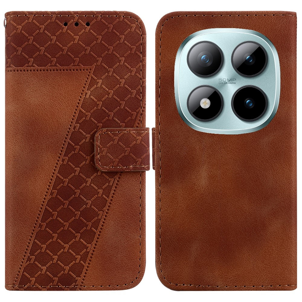 For Xiaomi Poco M8 Pro 5G / Redmi Note 15 Pro+ 5G (Global) Stand Case 7-Shaped Pattern Imprint Leather Phone Cover with Strap