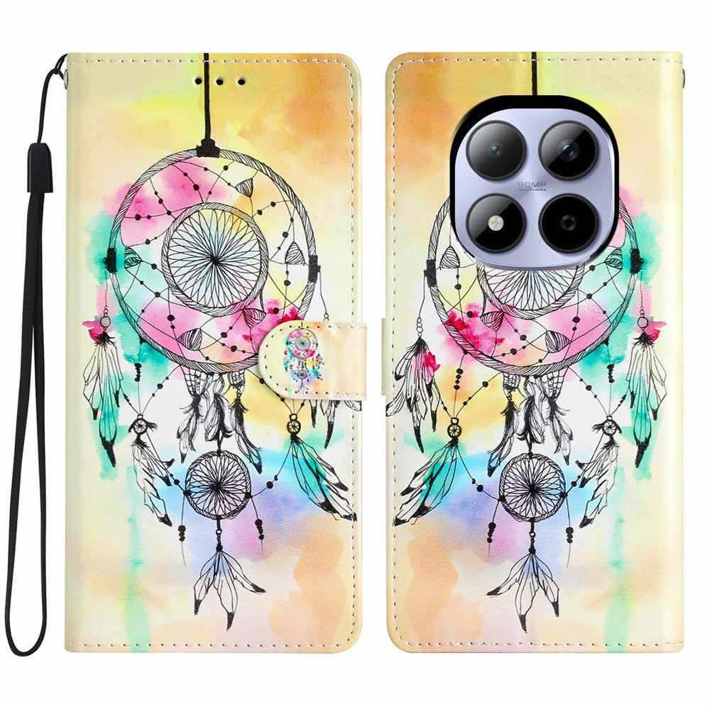 For Xiaomi Redmi Note 15 Pro 5G (Global) Wallet Case PU Leather Pattern Printing Stand Phone Cover with Strap