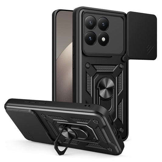 Xiaomi 15T Handyhülle – Gehäuse mit verschiebbarem Kameradeckel aus PC + TPU-Kickstand