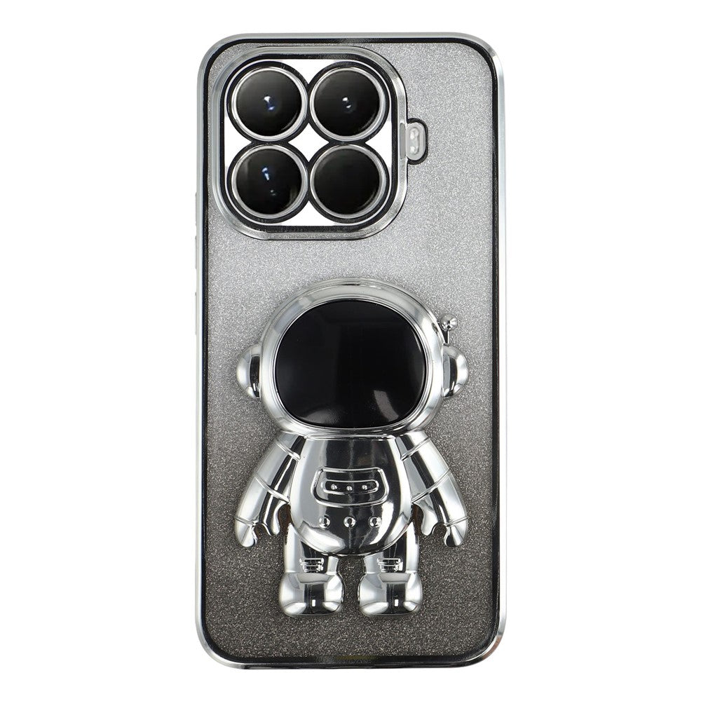 For Xiaomi 15T Pro Case with Astronaut Kickstand PC + TPU Phone Cover Shiny Glitter
