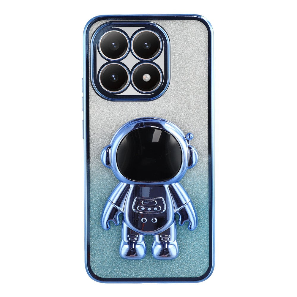 For Xiaomi 15T Case with Astronaut Kickstand PC + TPU Phone Cover Shiny Glitter