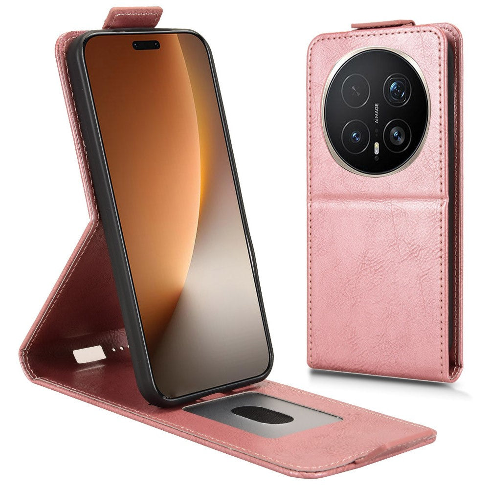 For Honor Magic8 Pro 5G Stand Case Magnetic Clasp Vertical Flip Leather Phone Cover with Card Holder