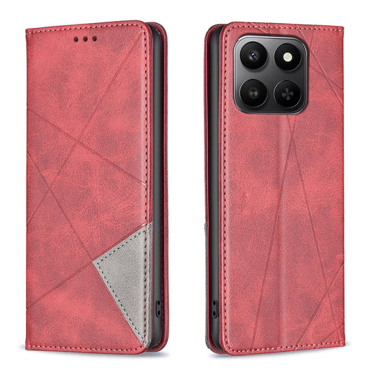 Honor X7d 5G / Honor X7d 4G Wallet-Handyhülle – Kratzfest, aus Leder, mit Ständer & bedruckten Kartenfächern