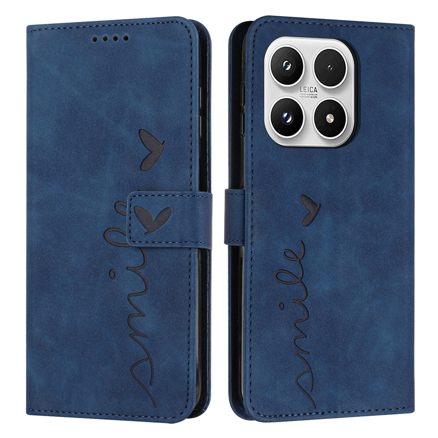 For Xiaomi 17 Stand Case PU Leather Phone Cover Imprinted Heart Pattern