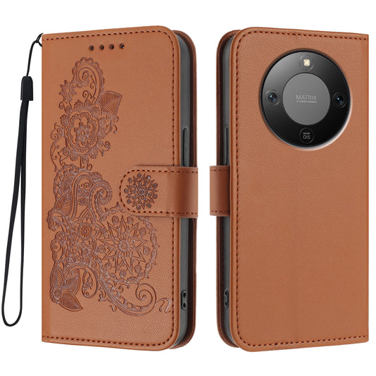 Honor X70 5G / Honor X9d 5G / Honor Magic8 Lite 5G Wallet-Handyhülle – X9d 5G / X70 5G Handyhüllen Mandala Flower Leder Mobile mit Riemen