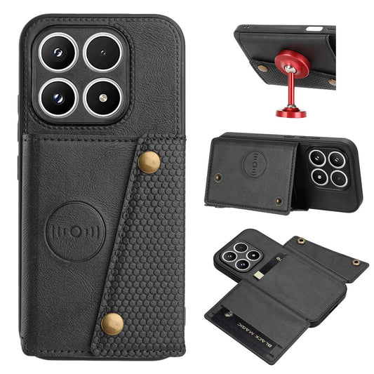 Xiaomi 17 Handyhülle – mit Kartenfächern, Ständer, Leder + TPU