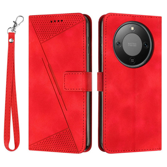 Honor X70 5G / Honor X9d 5G / Honor Magic8 Lite 5G Handyhülle – X9d 5G / X70 5G Lederhülle, bedruckte dreieckige mit Handschlaufe