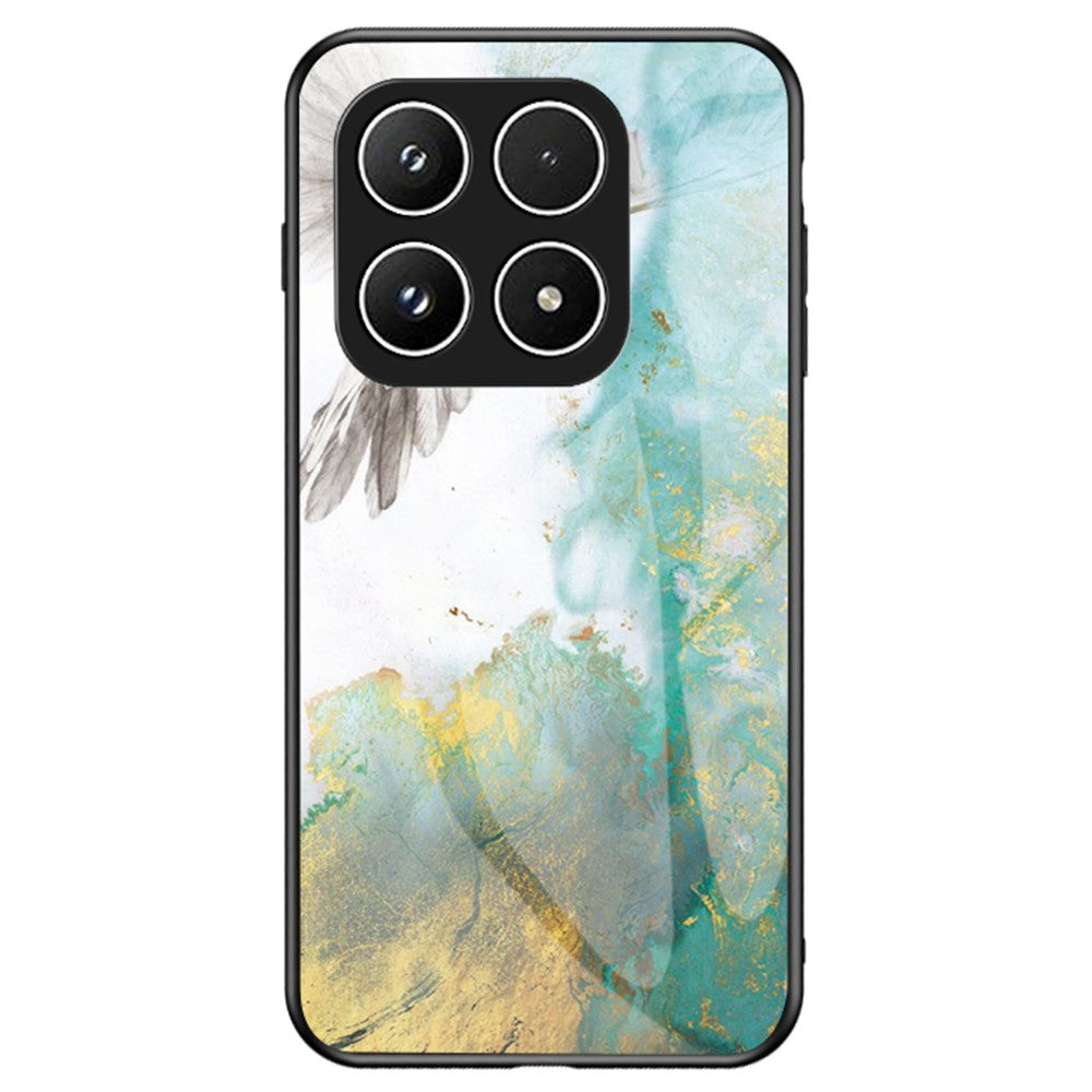 For Xiaomi 17 Case Marble Pattern Tempered Glass + PC + TPU Protective Phone Cover