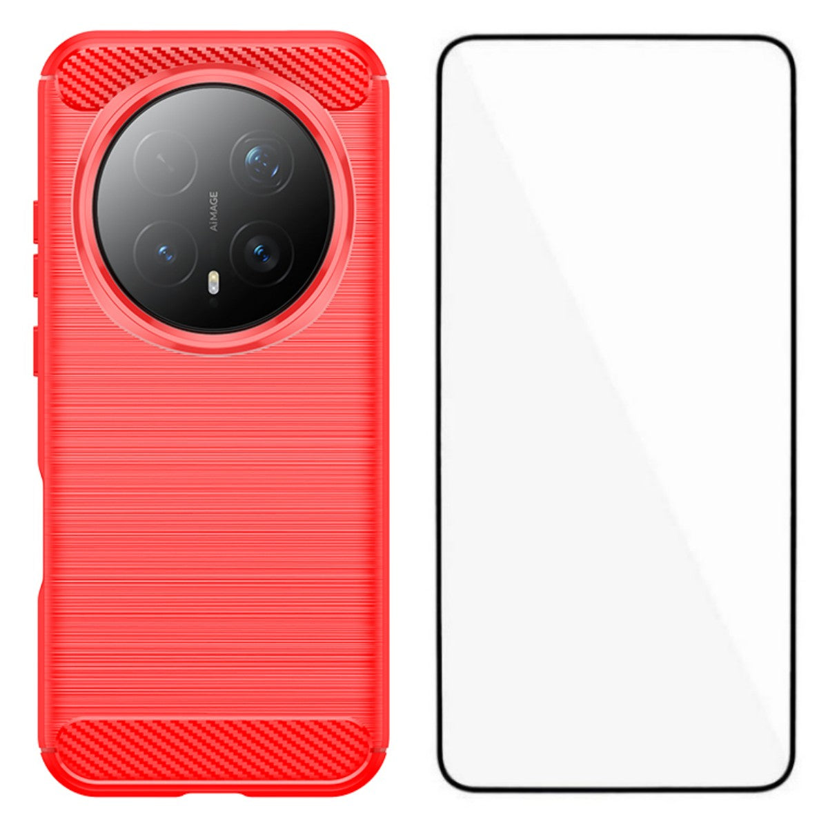 WANLONFENG For Honor Magic8 Pro 5G Case with Screen Film LS Series Big Lens Hole Brushed Texture TPU Phone Cover
