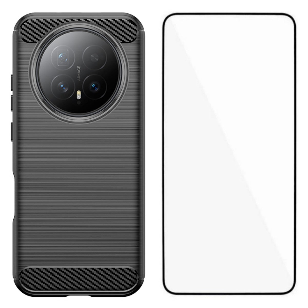 WANLONFENG For Honor Magic8 5G Case with Screen Film LS Series Big Lens Hole Brushed Texture TPU Phone Cover