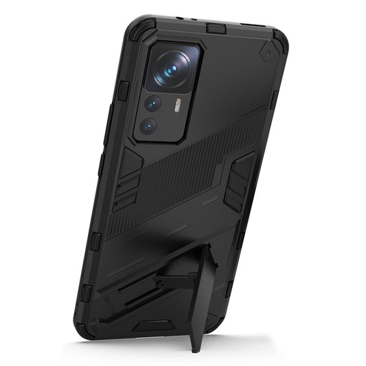 Xiaomi 12T Pro 5G Handyhülle – Fallschutz- aus hartem PC + weichem TPU, stoßfeste mit Ständer