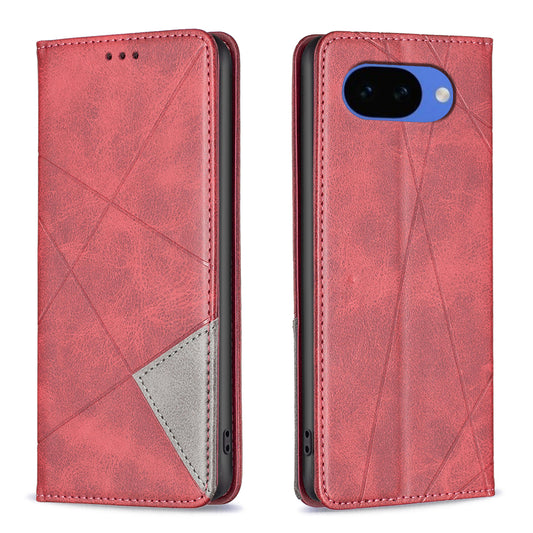 Google Pixel 10a Handyhülle – Kartenfächer, Geometrie-Aufdruck, Leder