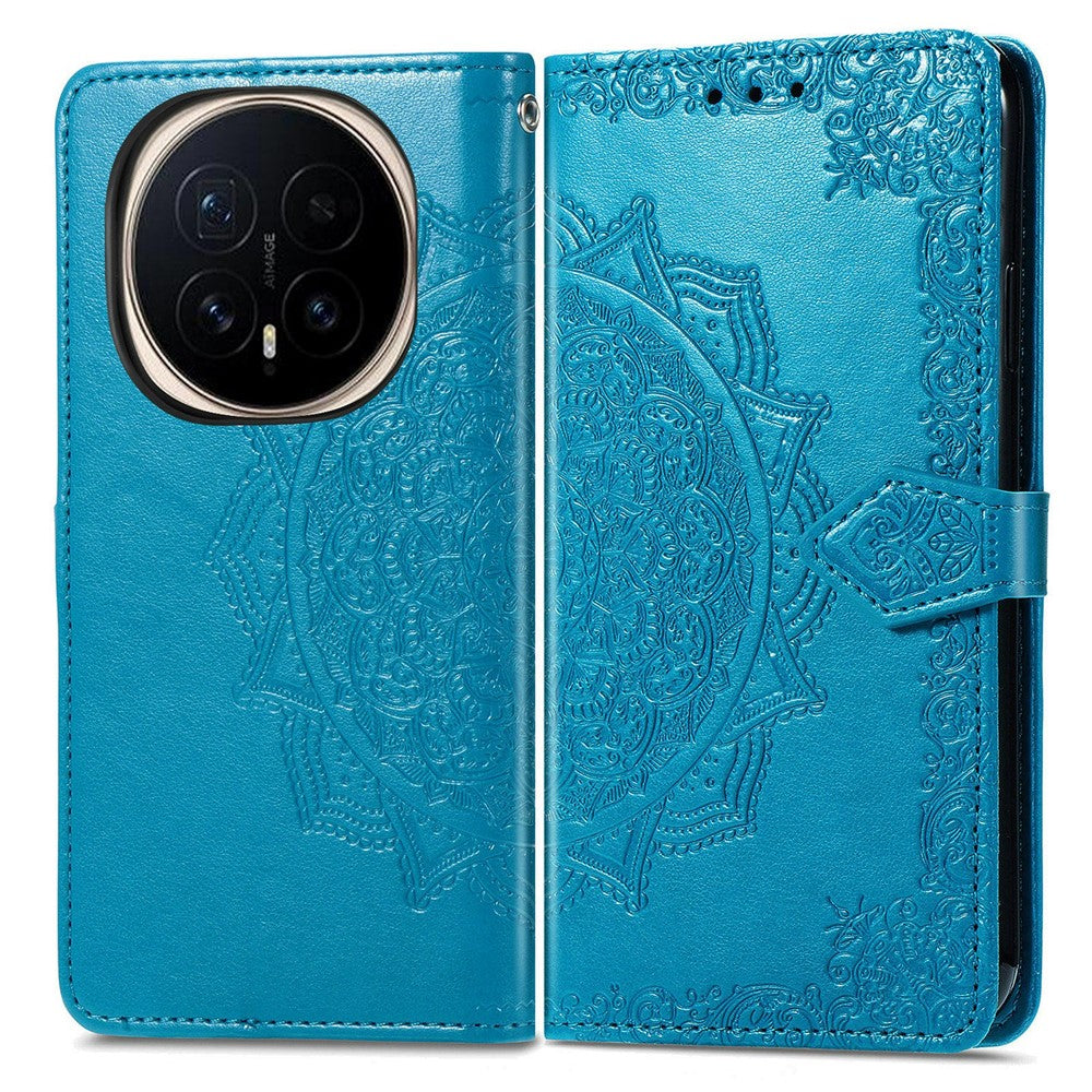 Honor Magic8 5G Wallet-Handyhülle – Aus geprägtem Mandala-Leder, mit Magnetverschluss & Klappverschluss