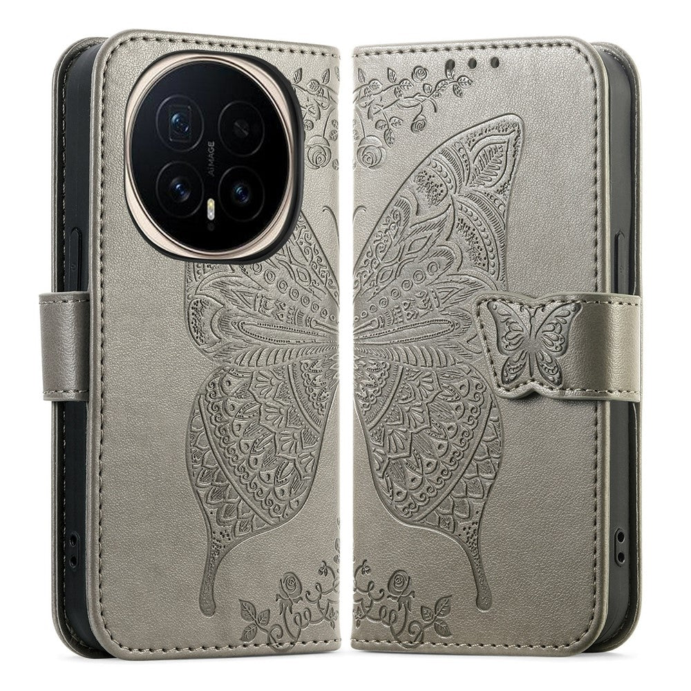 For Honor Magic8 5G Case with Strap Butterfly Pattern PU Leather Wallet Phone Cover