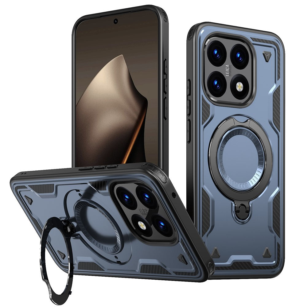 For Xiaomi 15T Magnetic Case Military Protection PC + TPU Kickstand Phone Cover