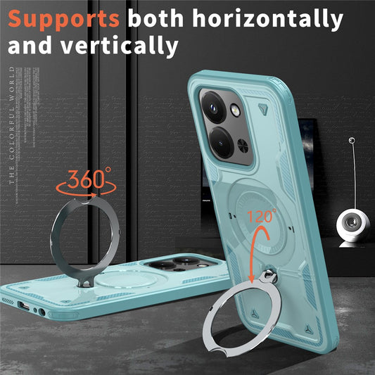 Phone Case For Xiaomi Redmi 15C 5G (EU) (173mm) / 4G (EU) (173mm) / Poco C85 4G (173mm) Magnetic Case Military Protection PC + TPU Kickstand Cover