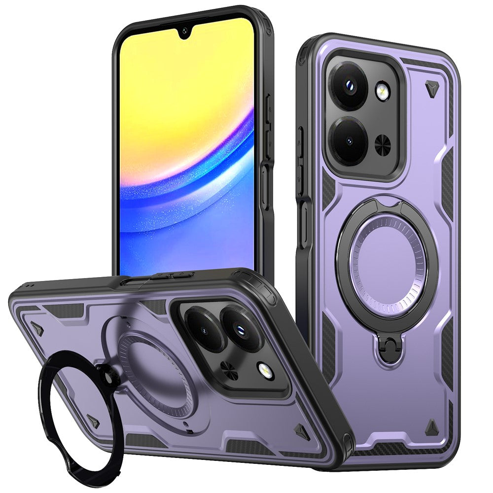Phone Case For Xiaomi Redmi 15C 5G (EU) (173mm) / 4G (EU) (173mm) / Poco C85 4G (173mm) Magnetic Case Military Protection PC + TPU Kickstand Cover