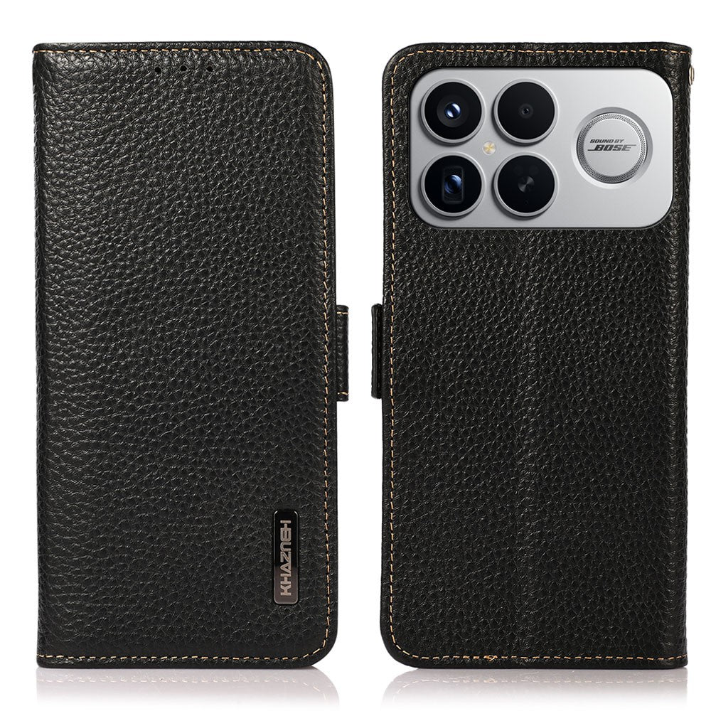 KHAZNEH Phone Case for Xiaomi Redmi K90 Pro Max 5G / Poco F8 Ultra RFID Blocking TPU Leather Wallet Phone Cover with Stand