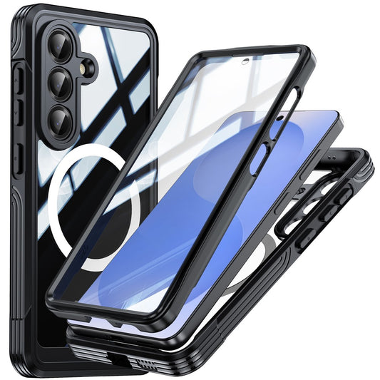 Galaxy S26 Handyhülle – Magnetisches Gehäuse aus PC + TPU- mit Displayschutzfolie aus gehärtetem Glas
