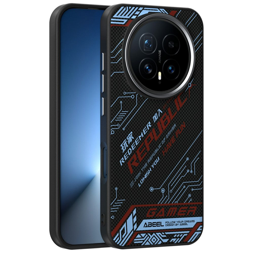 ABEEL For Honor Magic8 5G Magnetic Case Micro-Embossing 6D Printed PC TPU Aluminum Alloy Leather Phone Cover
