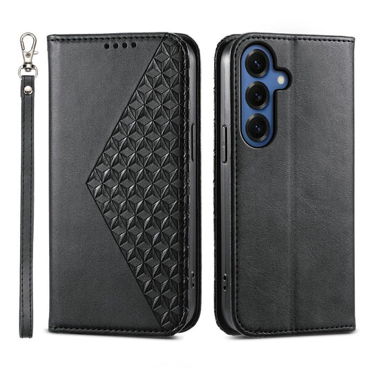 Galaxy S26+ Handyhülle – aus PU-Leder mit Kalbsstruktur und Handschlaufe