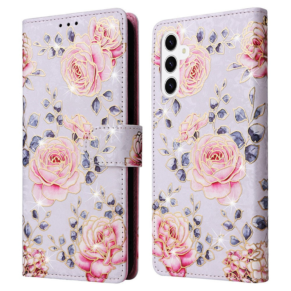 For Samsung Galaxy S26 Case RFID Blocking Flower Leather Phone Cover