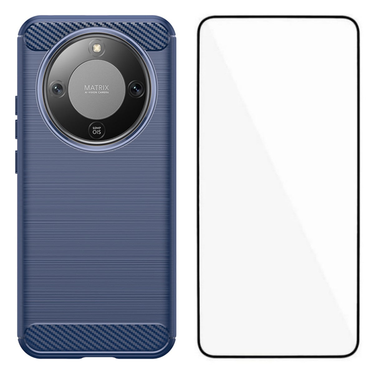 WANLONFENG For Honor Magic8 Lite 5G / X9d 5G / X70 5G Case with Screen Film LS Series Big Lens Hole Brushed Texture TPU Phone Cover