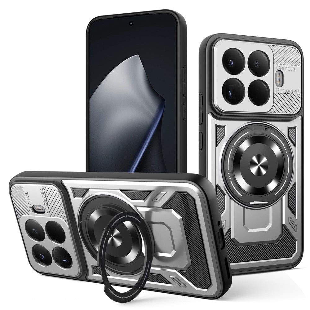 For Xiaomi 15T Pro Magnetic Case Rotating Kickstand TPU + PC Phone Cover