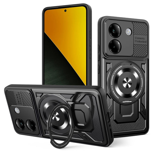 Xiaomi Poco M7 Pro 5G Handyhülle – Magnetische , drehbarer Ständer, TPU + PC