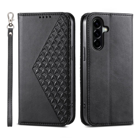 Galaxy A37 5G Handyhülle – aus PU-Leder mit Kalbsstruktur und Handschlaufe