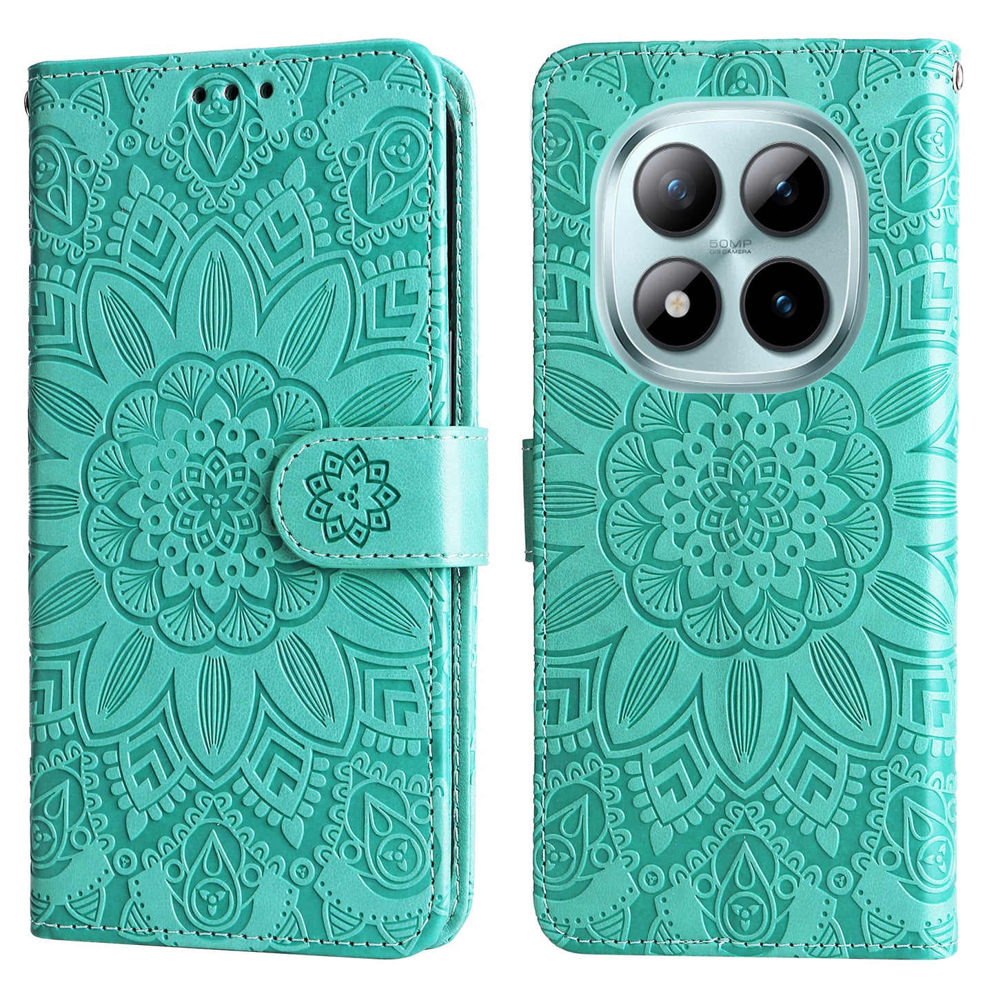 For Xiaomi Poco M8 Pro 5G / Redmi Note 15 Pro+ 5G (Global) Case Sunflower Imprint Leather Wallet Phone Cover