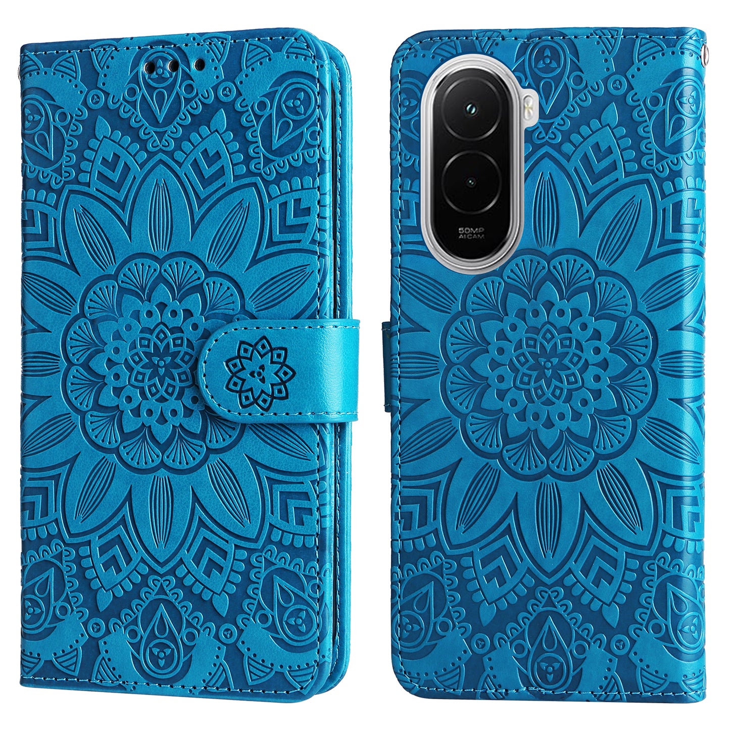 For Xiaomi Poco M7 4G (EU) (171mm) Case Sunflower Imprint Leather Wallet Phone Cover