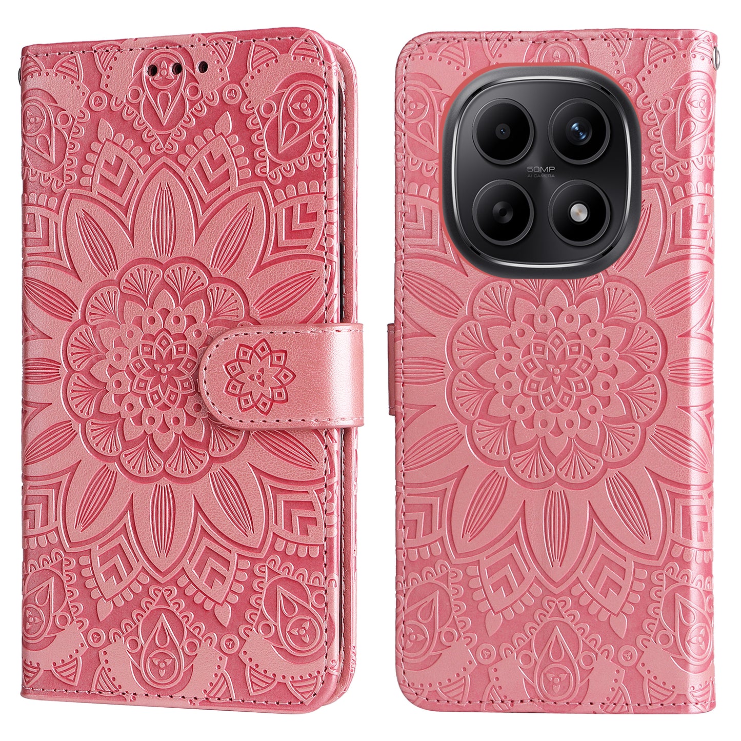 For Xiaomi Poco M8 5G / Redmi Note 15 5G (Global) / 15 4G (Global) Case Sunflower Imprint Leather Wallet Phone Cover