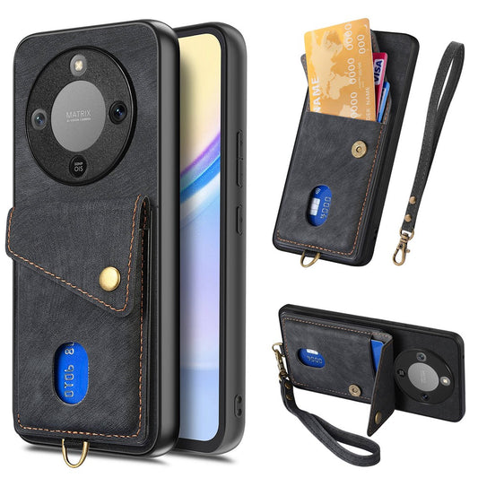 Honor X70 5G / Honor X9d 5G / Honor Magic8 Lite 5G Handyhülle – mit Standfunktion, mit Kartenfach, mit Riemen