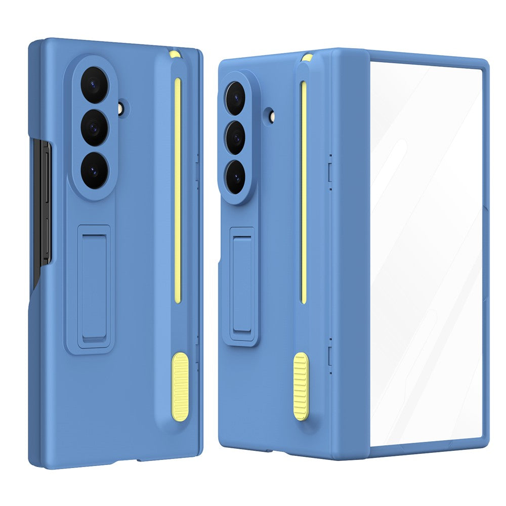 For Samsung Galaxy Z TriFold 5G Kickstand Phone Case with Tempered Glass Screen Protector and Stylus Pen