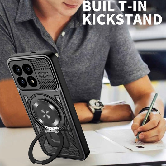 For Xiaomi Poco F8 Pro 5G / Redmi K90 5G Magnetic Case Rotating Kickstand TPU + PC Phone Cover