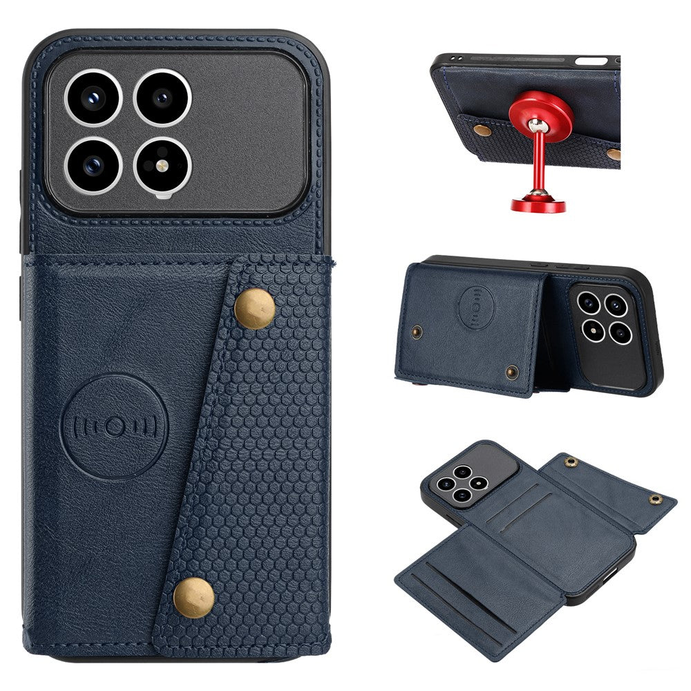 Phone Case For Xiaomi Poco F8 Pro 5G / Redmi K90 5G with Card Slots Kickstand Leather + TPU Phone Cover