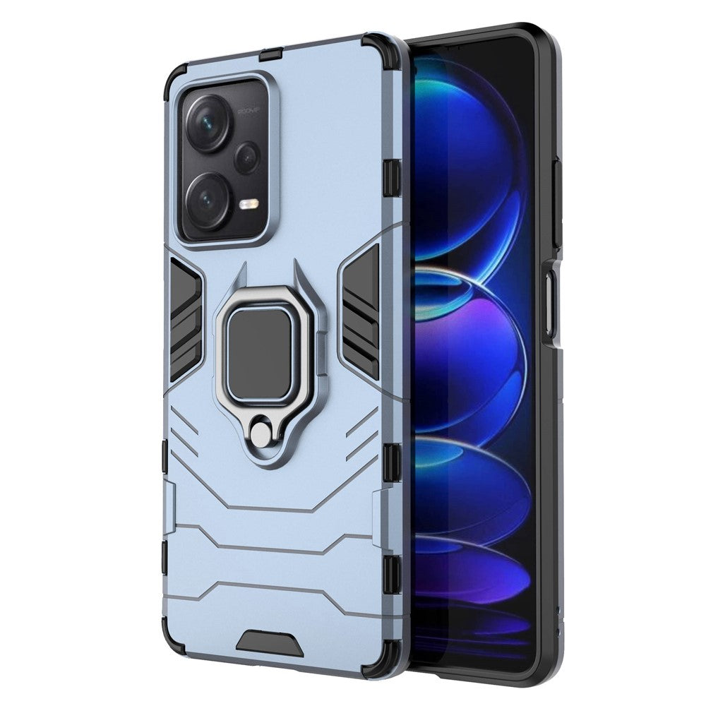 For Xiaomi Redmi Note 12 Pro+ 5G Ring Holder Kickstand Phone Back Case Shockproof PC+TPU Hybrid Cover